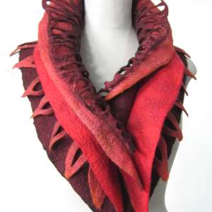 3d Filzkragen burgundy/rost/rot